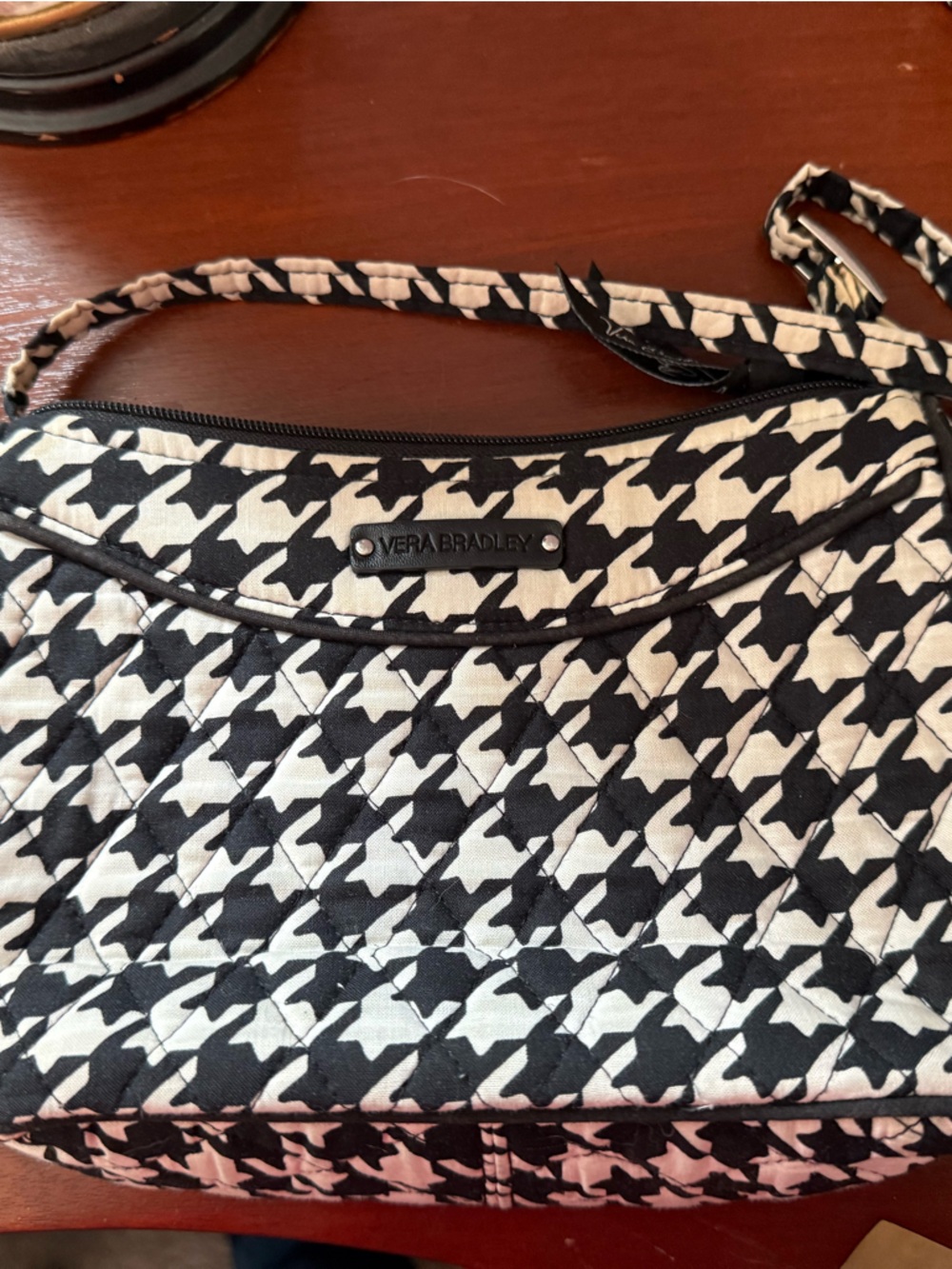 Vera Bradley Black & White Houndstooth Quilted Crossbody